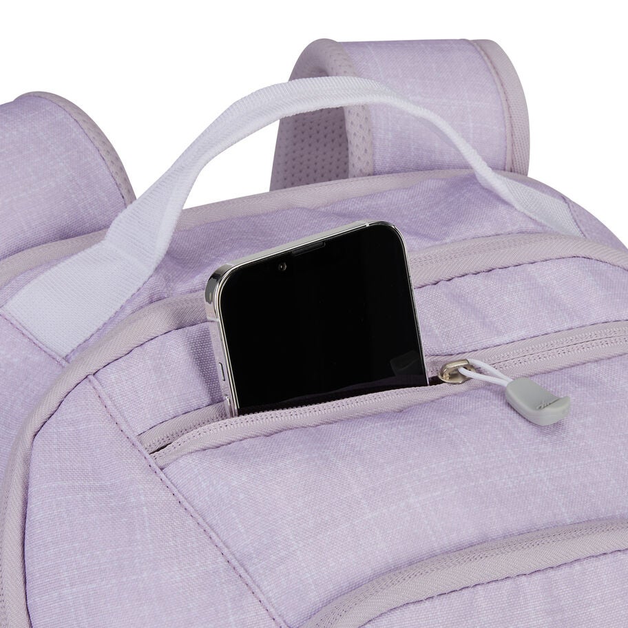 High Sierra BTS Swoop SG Backpack in the color Hushed Orchid Heather. image number 2