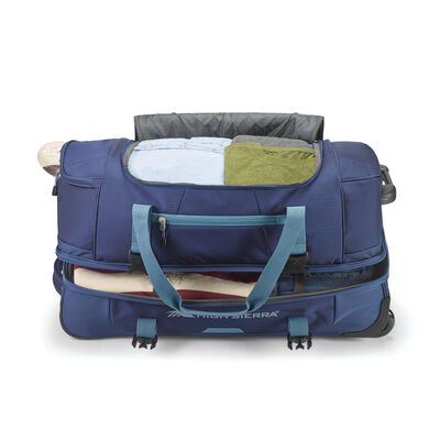 High Sierra Fairlead Collection 22" Drop Bottom Duffle in the color True Navy/Graphite Blue.