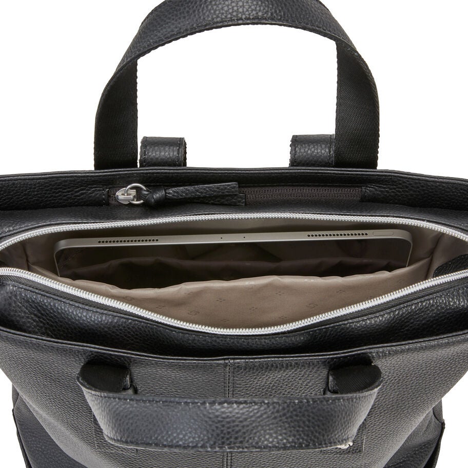 Samsonite Sac &agrave; dos en cuir convertible pour femme in the color Noir. image number 2