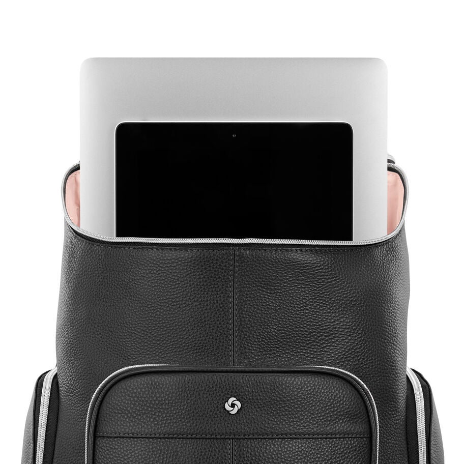 Samsonite Mobile Solution 2 Leather Deluxe Backpack in the color Black. image number 2
