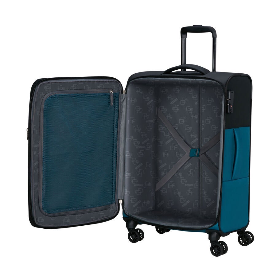 American Tourister Daring Dash valise moyen &agrave; roues in the color Noir/Bleu. image number 1