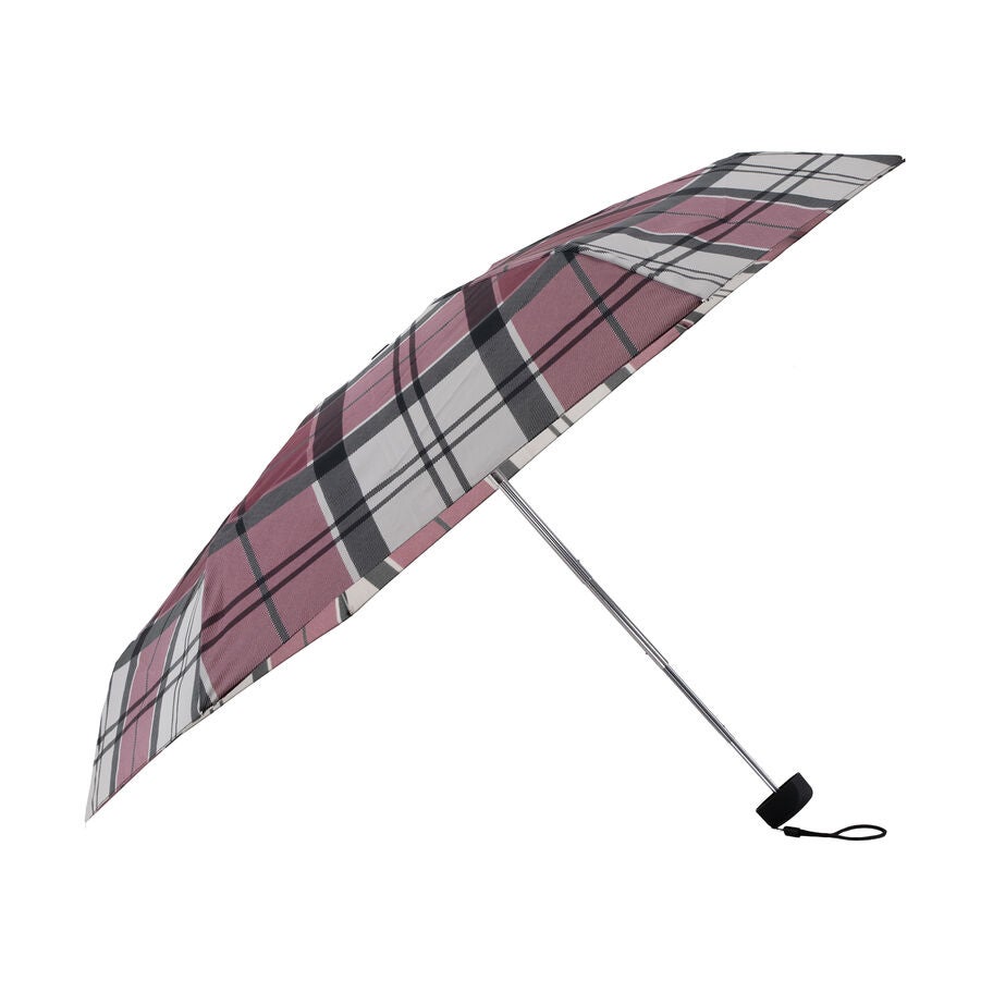 Samsonite Manual Flat Umbrella in the color Garnet Red Check. image number 2