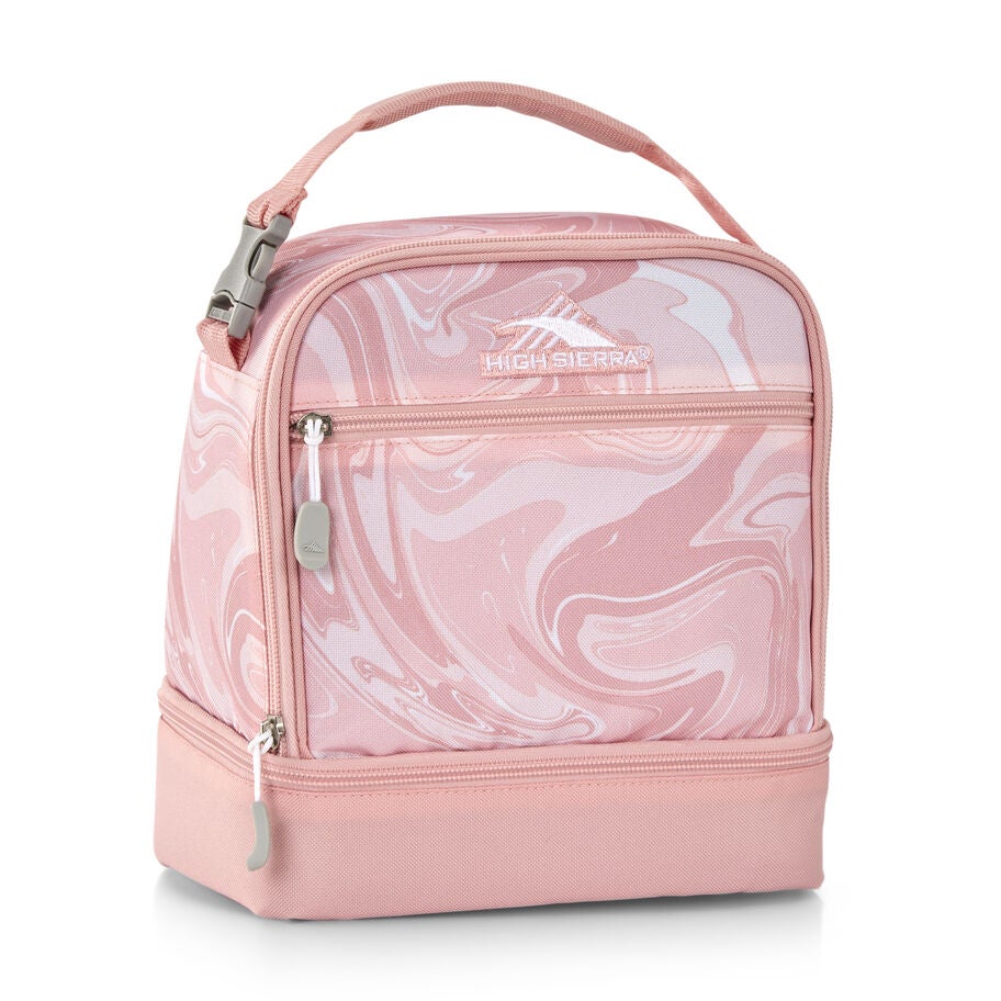 High Sierra Lunch Bags Stacked Compartment Lunch Kit in the color Clearance | Pink Marble/Bubblegum Pink. image number 2