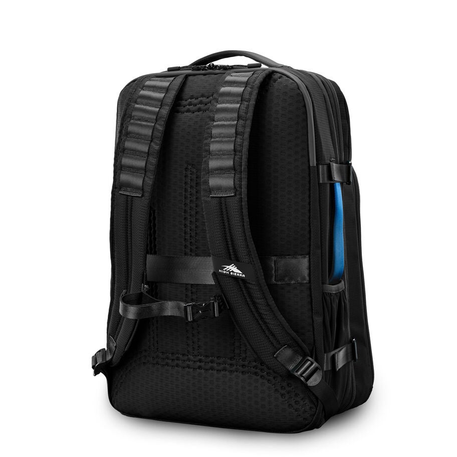 High Sierra Hi-Life Travel Backpack in the color Black/Blue. image number 4