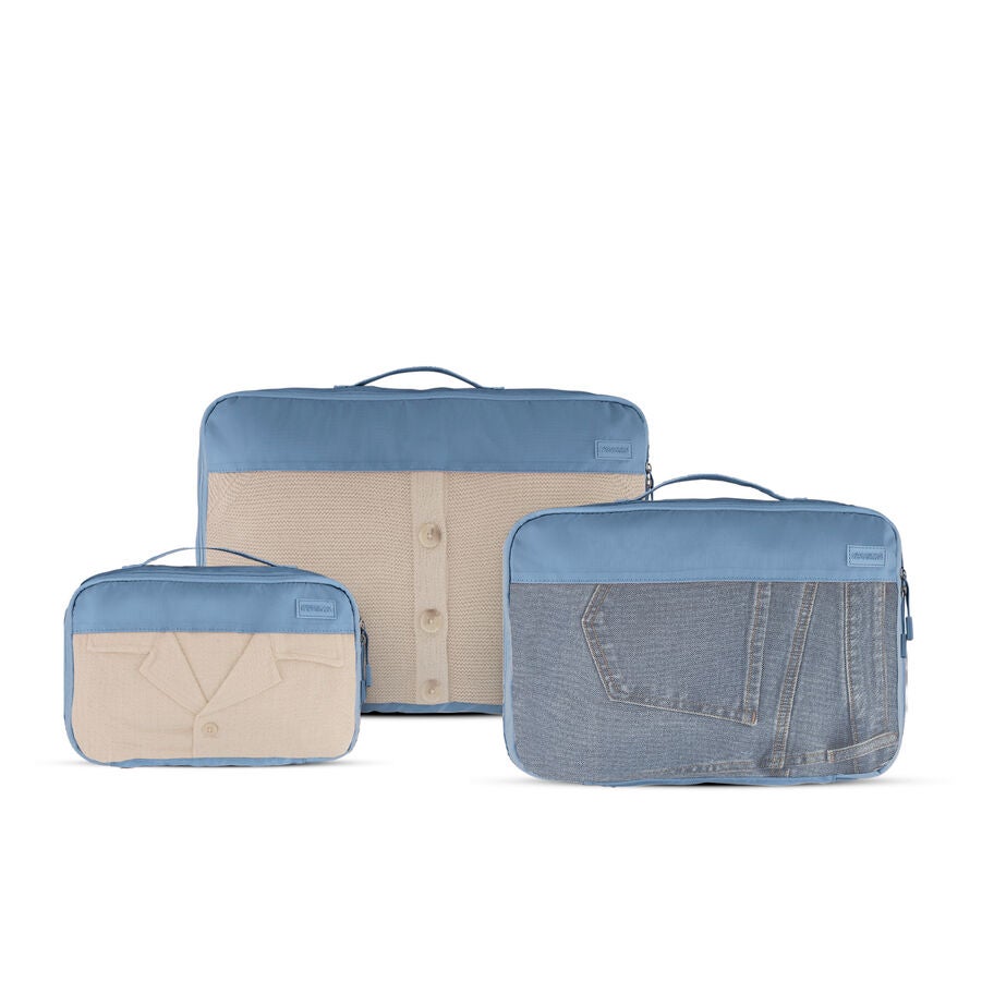 American Tourister Stratum 3.0 3 Piece Packing Cubes in the color Elemental Blue. image number 0