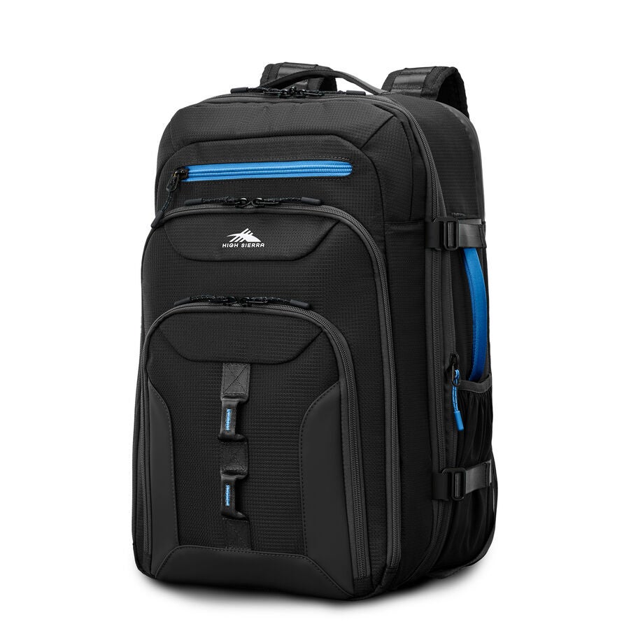 High Sierra Hi-Life Travel Backpack in the color Black/Blue. image number 0