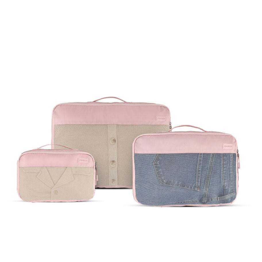 American Tourister Stratum 3.0 3 Piece Packing Cubes in the color Pink Blush. image number 0