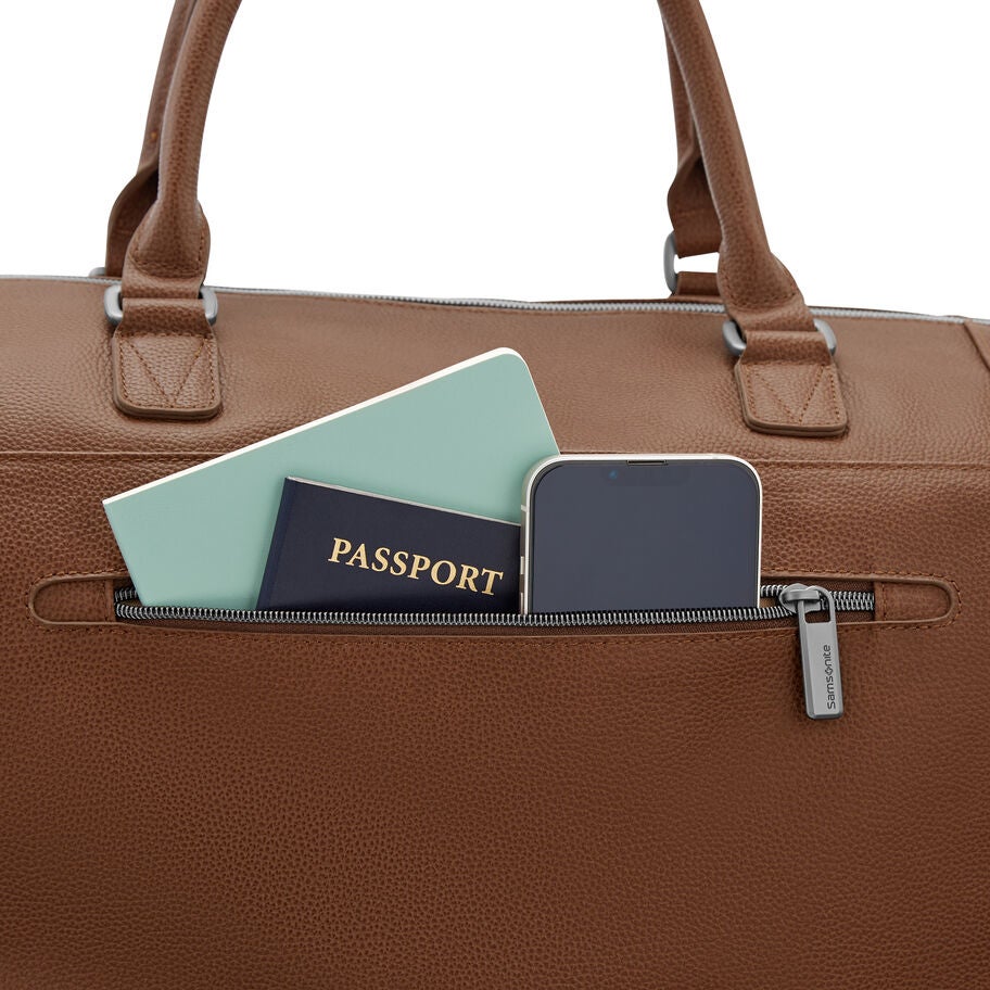 Samsonite Classic Leather Sac de sport week-end in the color Cognac. image number 4