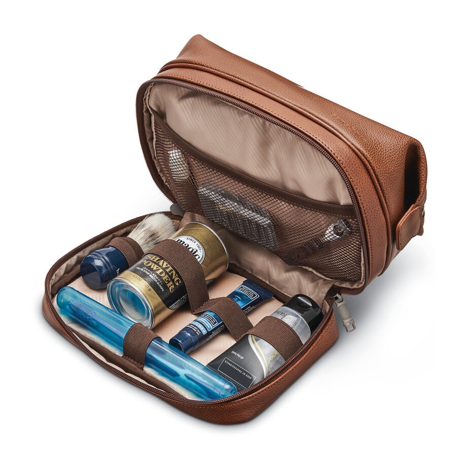 Samsonite Classic Leather Trousse de voyage in the color Cognac. image number 3