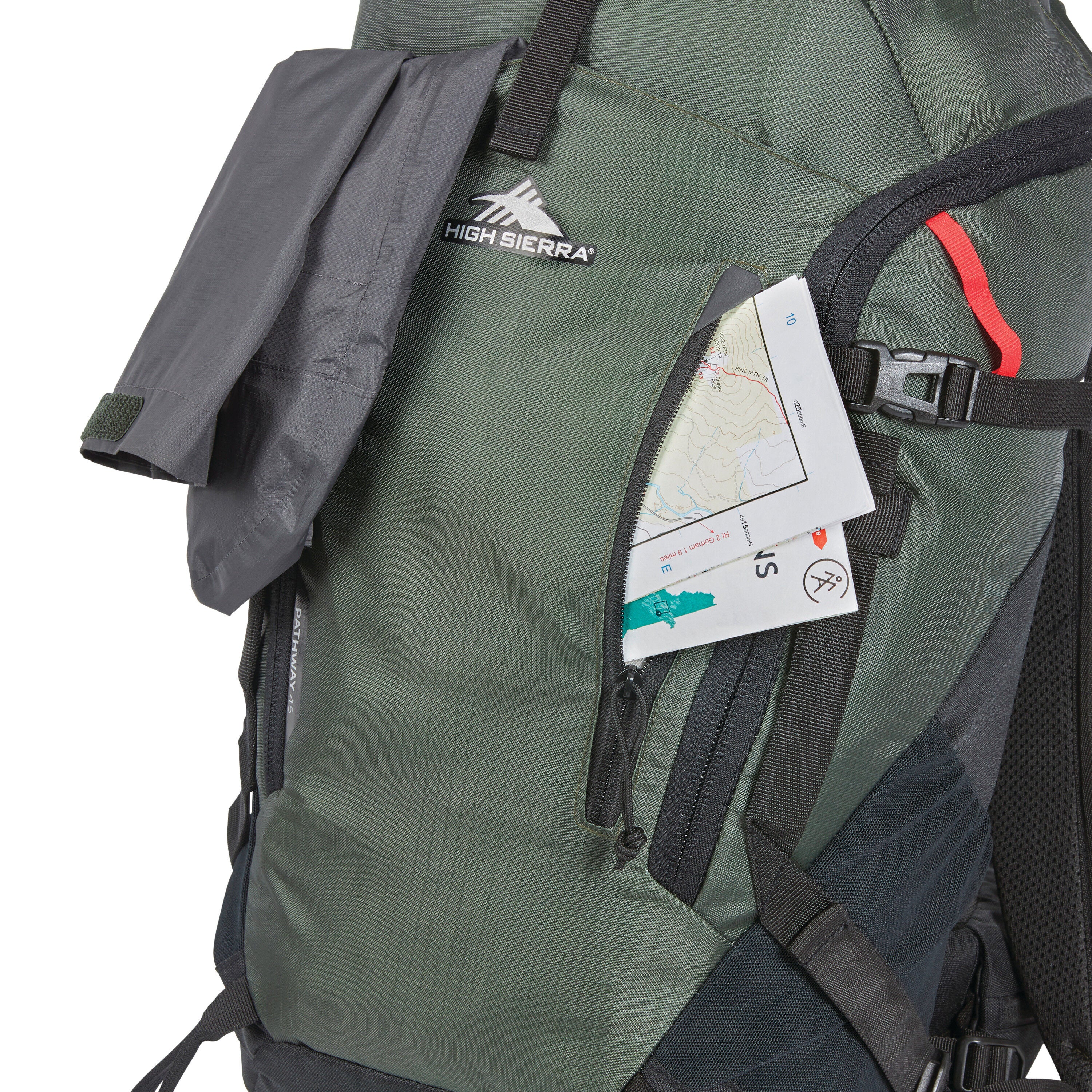 High Sierra Pathway 2.0 Frame Pack 45L Backpack Forest Green Black