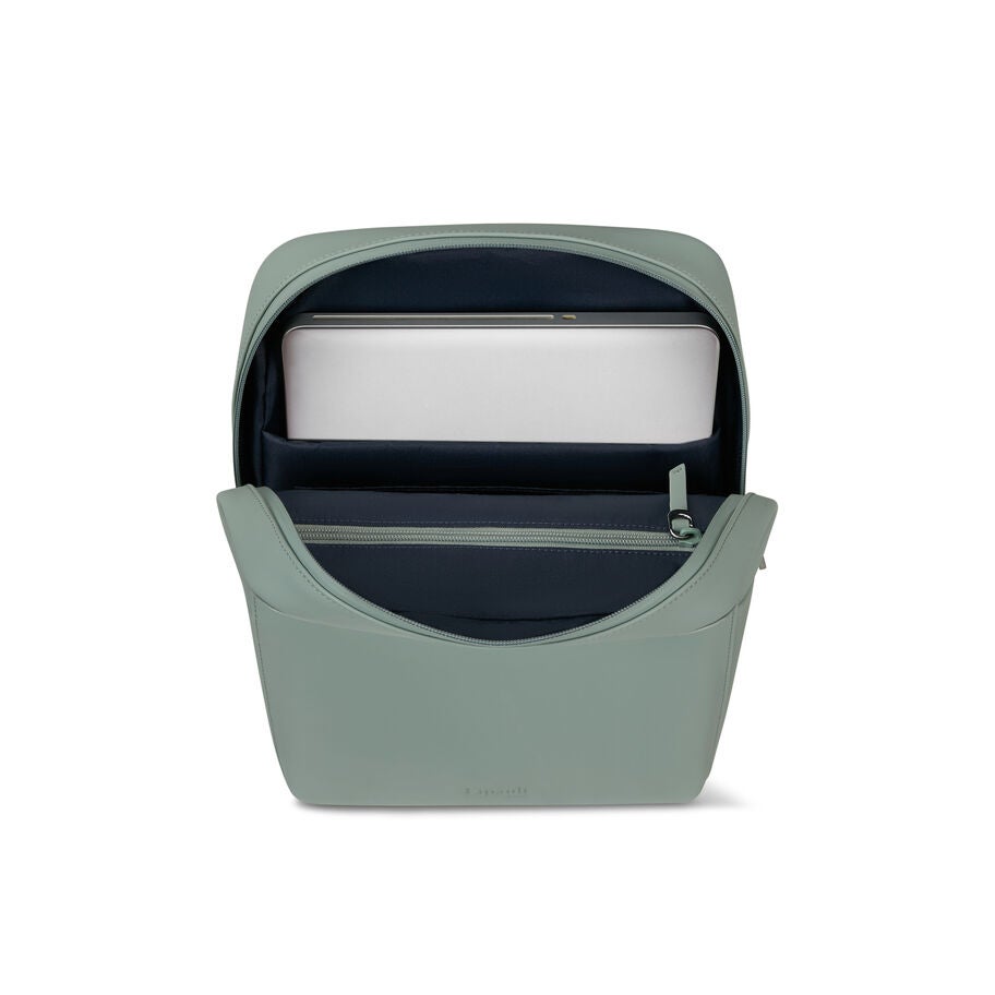 Lipault Lost In Berlin Square Backpack 2.0 in the color Yoga Green. image number 2
