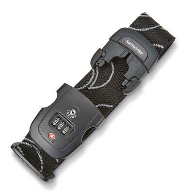 Samsonite Accessories 3 Dial Travel Sentry Combination Luggage Strap in the color Black.
