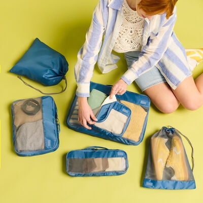 American Tourister Stratum 3.0 6 Piece Packing Cubes in the color Elemental Blue.