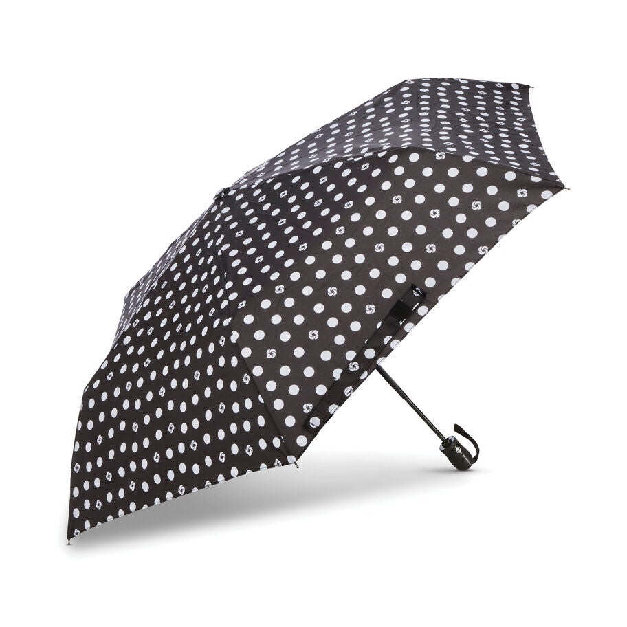 Samsonite Umbrellas Compact Auto Open/Close in the color Black/White Swirl Dot. image number 0