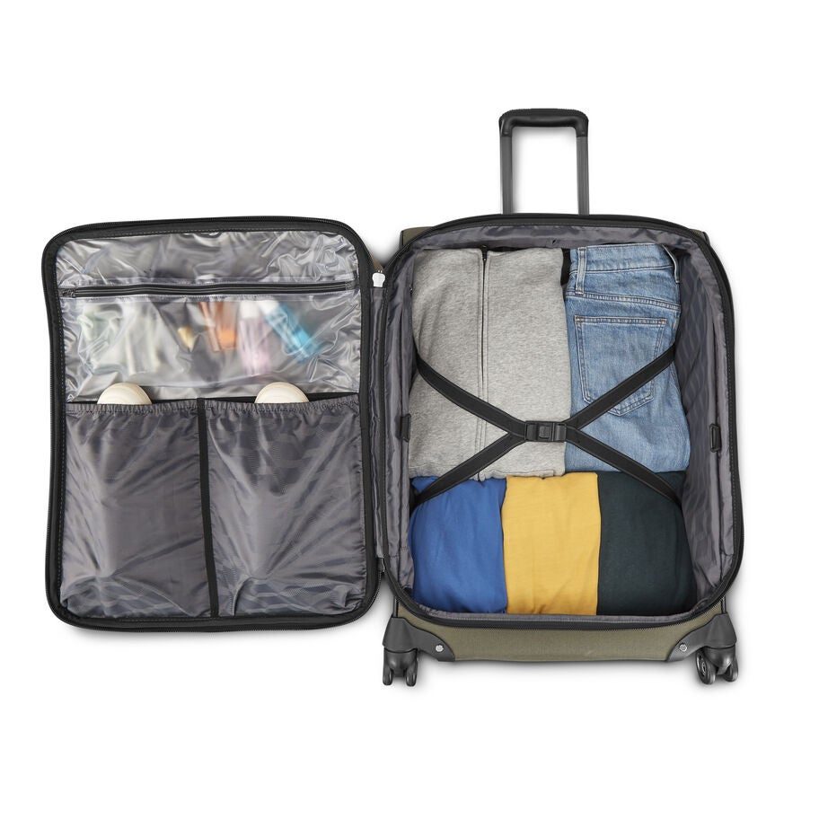 American Tourister Cargo Max SoftSide Spinner Medium in the color Olive Green. image number 1