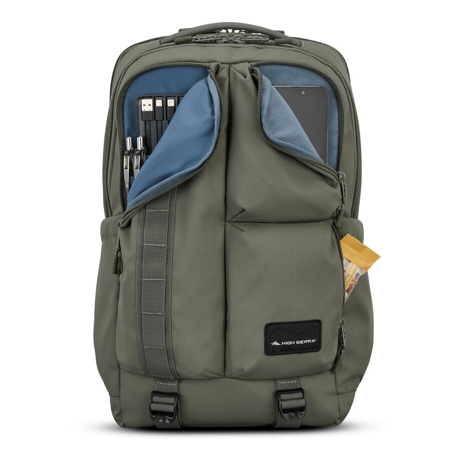 High Sierra Lineage Backpack in the color Olive. image number 3