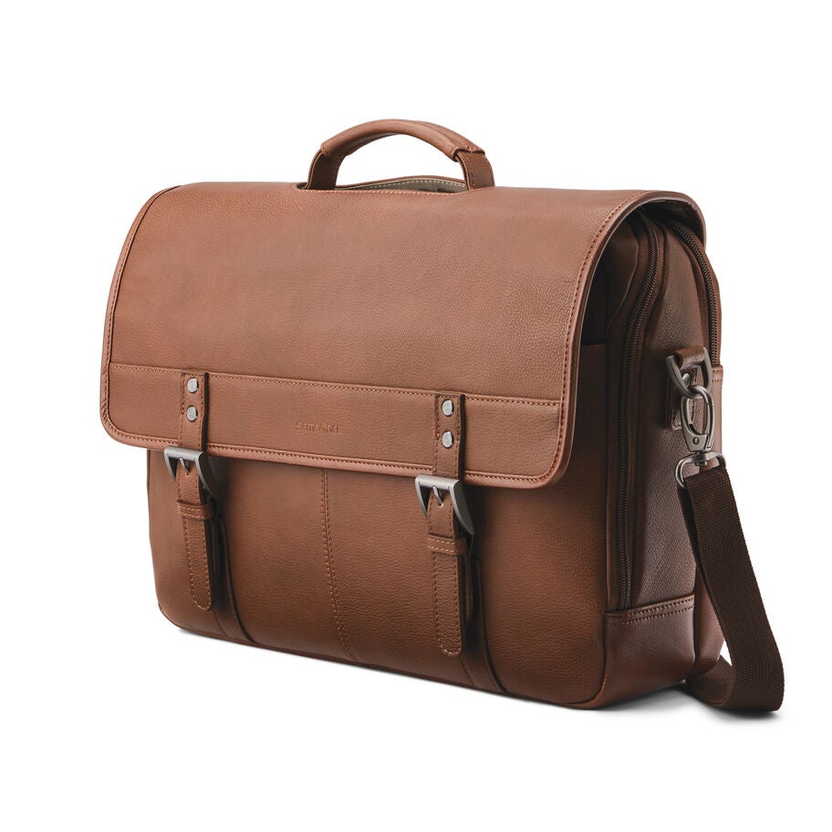 Samsonite Classic Leather Flapover in the color Cognac. image number 0