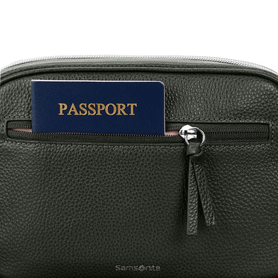 Samsonite Mobile Solution 2 Leather Bandouli&egrave;re RFID in the color Olive. image number 2