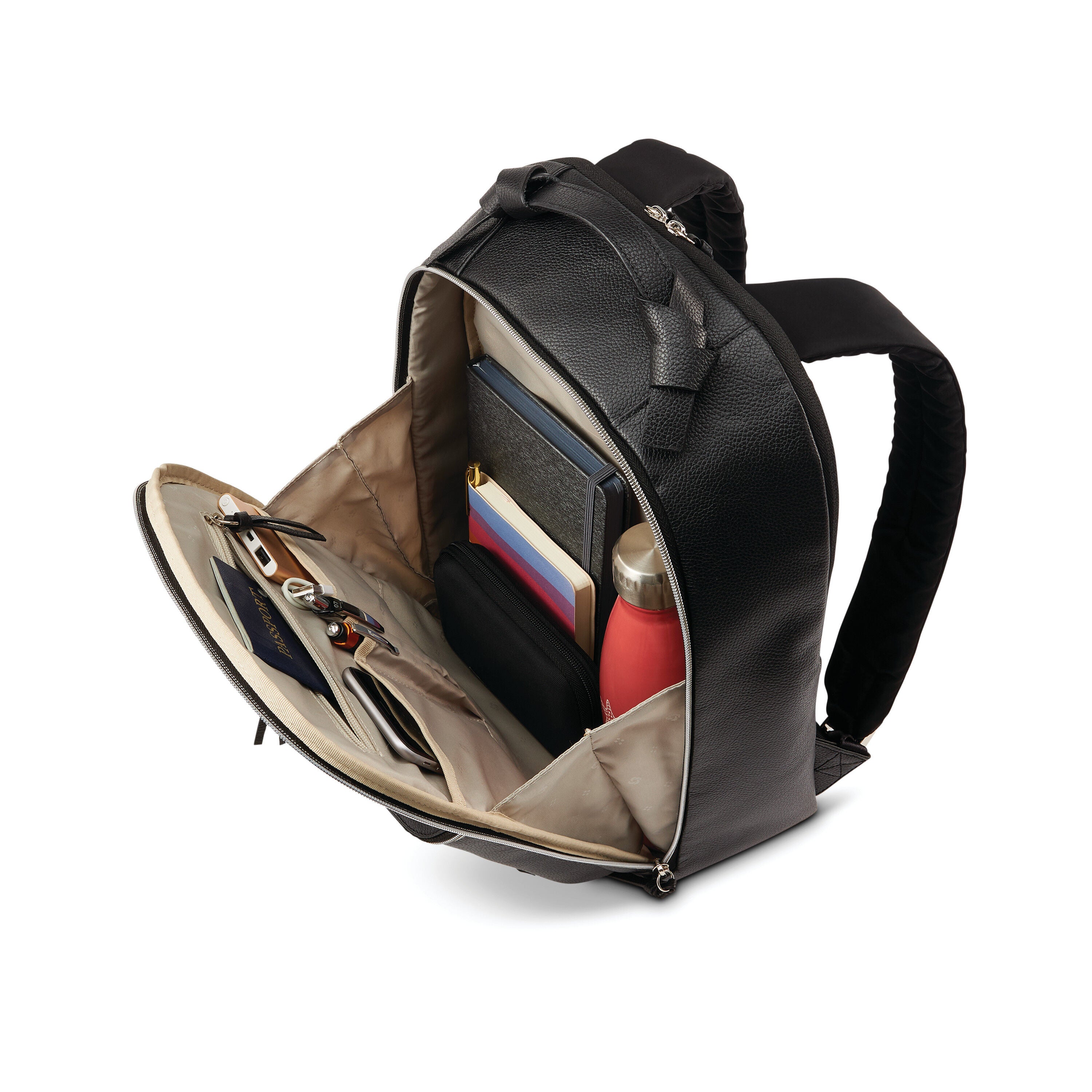 Leather laptop backpack for women discount
