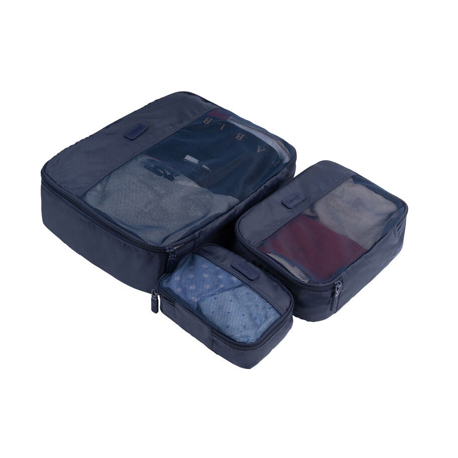 Lipault Travel Accessories 3 Piece Packing Cubes in the color Navy. image number 0