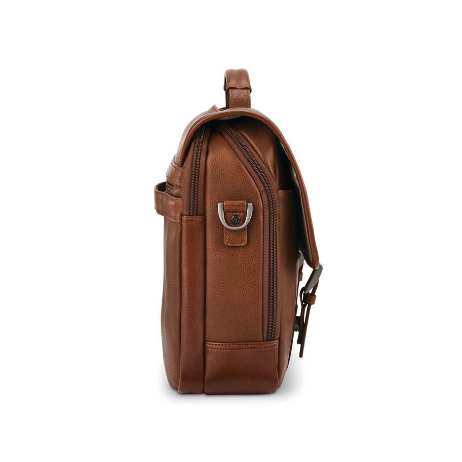 Samsonite Classic Leather Flapover in the color Cognac. image number 3
