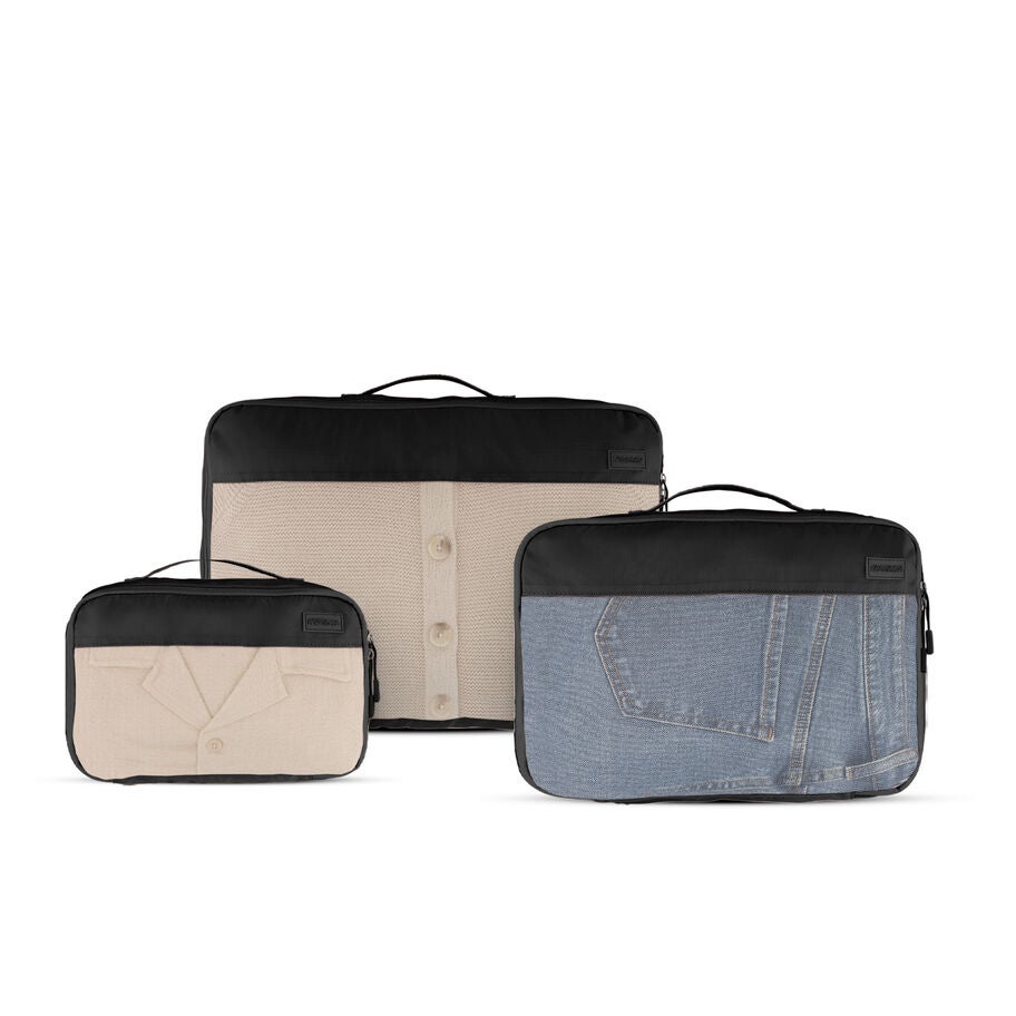 American Tourister Stratum 3.0 3 Piece Packing Cubes in the color Black. image number 0