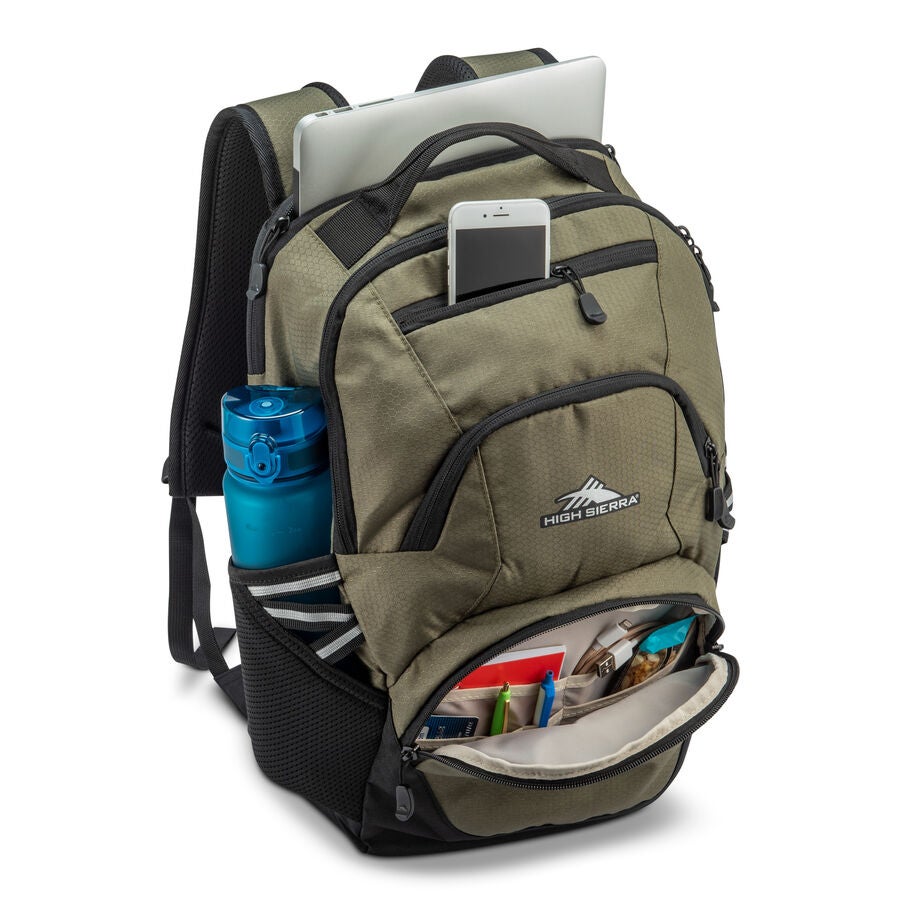 High Sierra BTS Swoop SG Backpack in the color Olive. image number 3