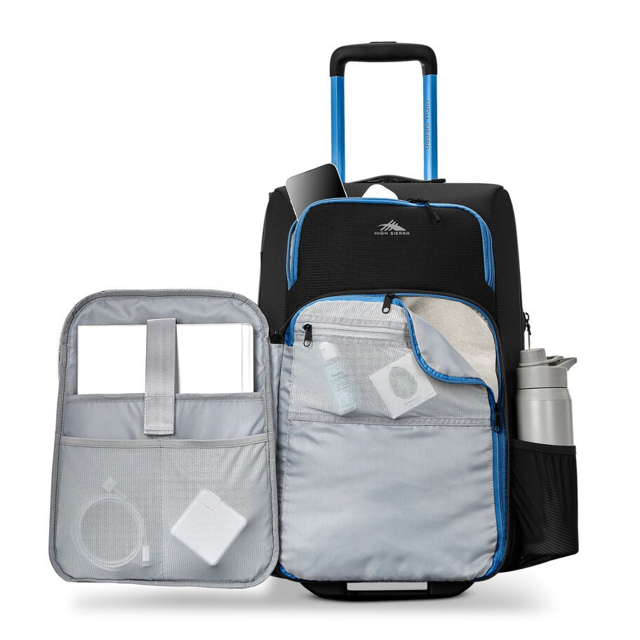 High Sierra Hi-Life Wheeled Duffle (22") in the color Black/Blue. image number 1