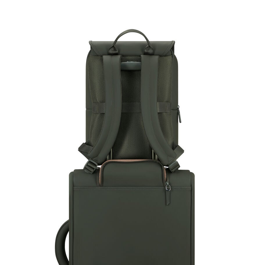 Lipault Lost In Berlin Square Backpack 2.0 in the color Dark Moss. image number 6