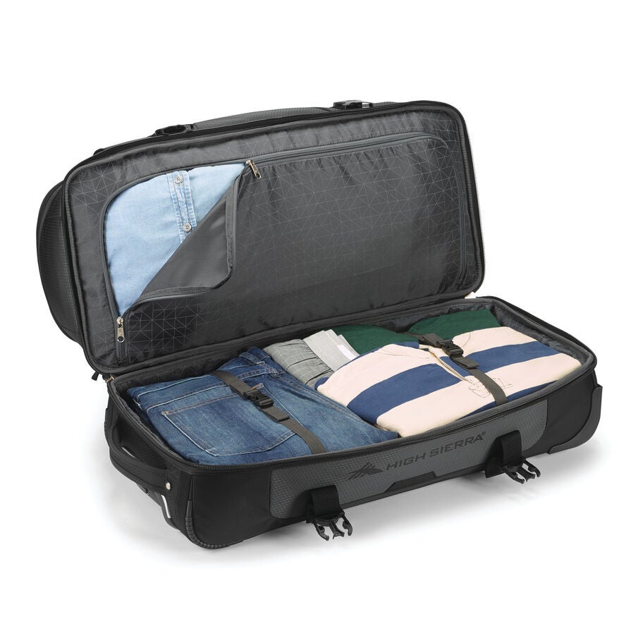 High Sierra Fairlead 34" Drop Bottom Duffle in the color Mercury/Black. image number 2