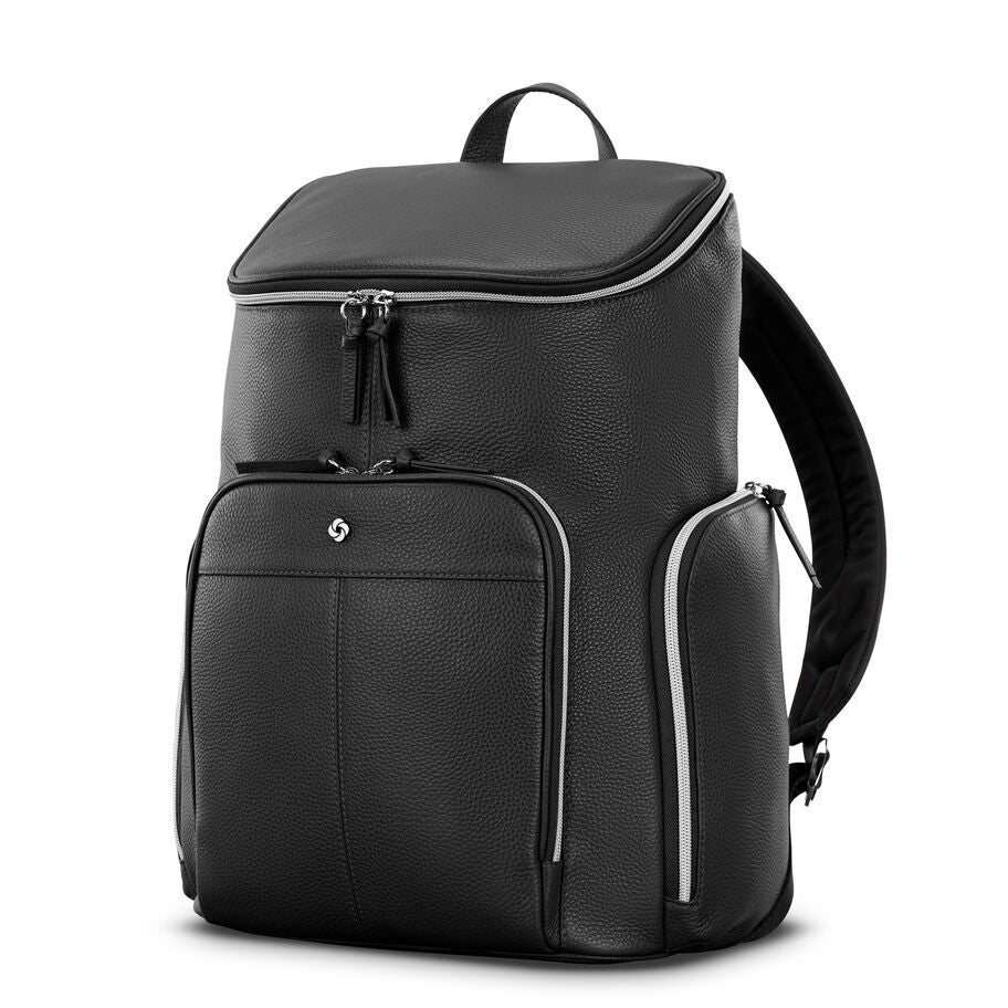 Samsonite Mobile Solution 2 Leather Deluxe Backpack in the color Black. image number 0