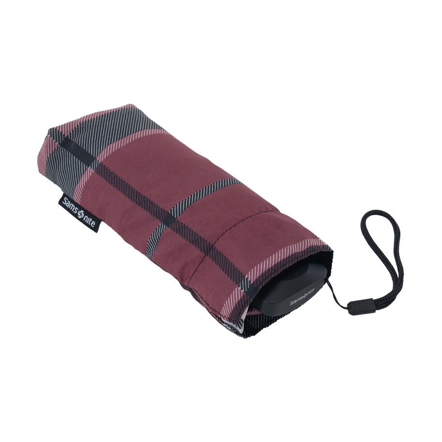 Samsonite Manual Flat Umbrella in the color Garnet Red Check. image number 1