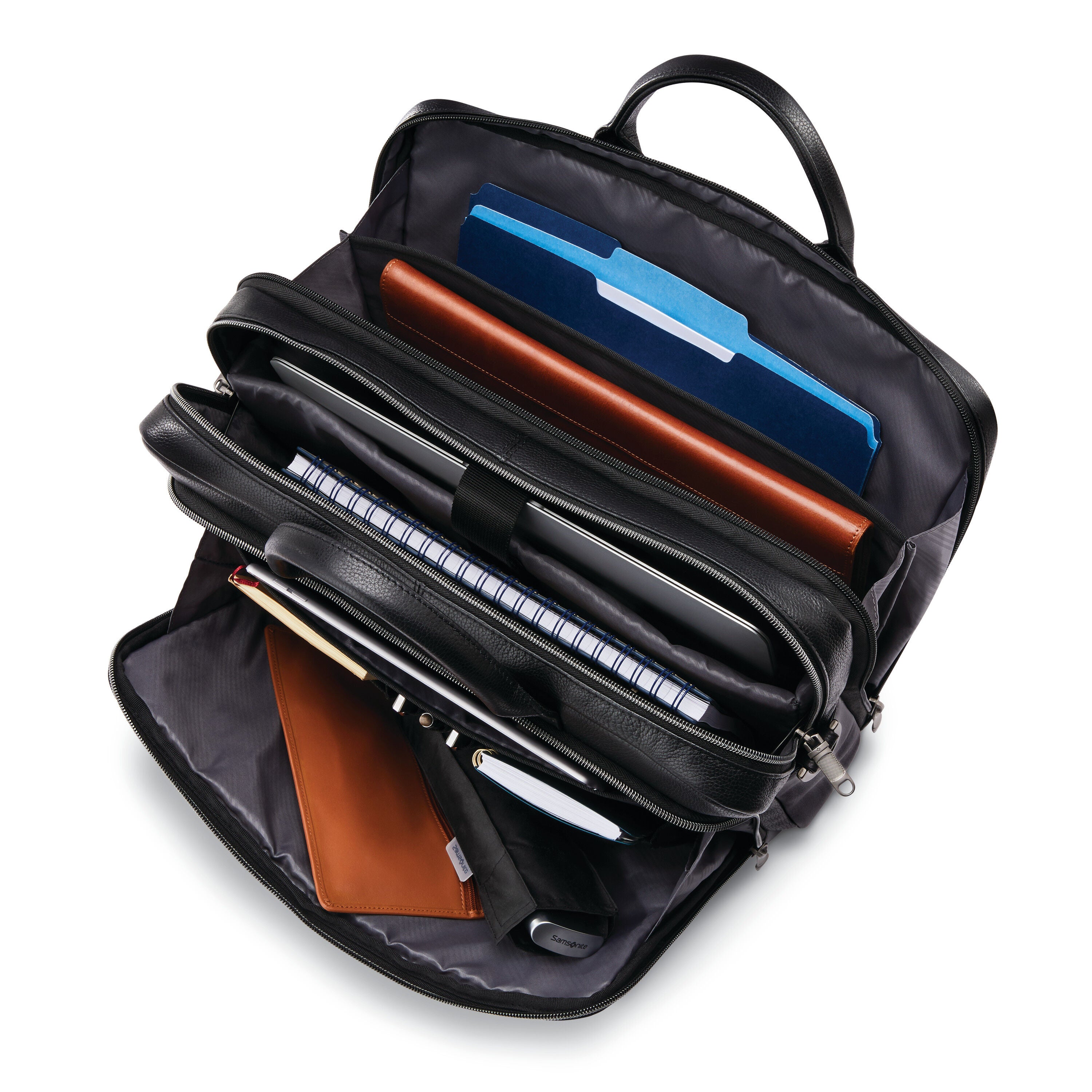 Samsonite professional leather 2 pocket laptop briefcase new arrivals