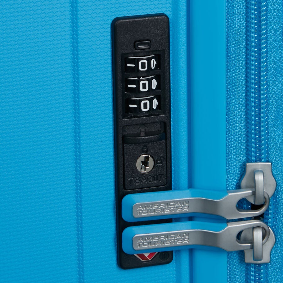 American Tourister Rejoy Spinner 3 Piece Set (CO/M/L) in the color Azure Blue. image number 4