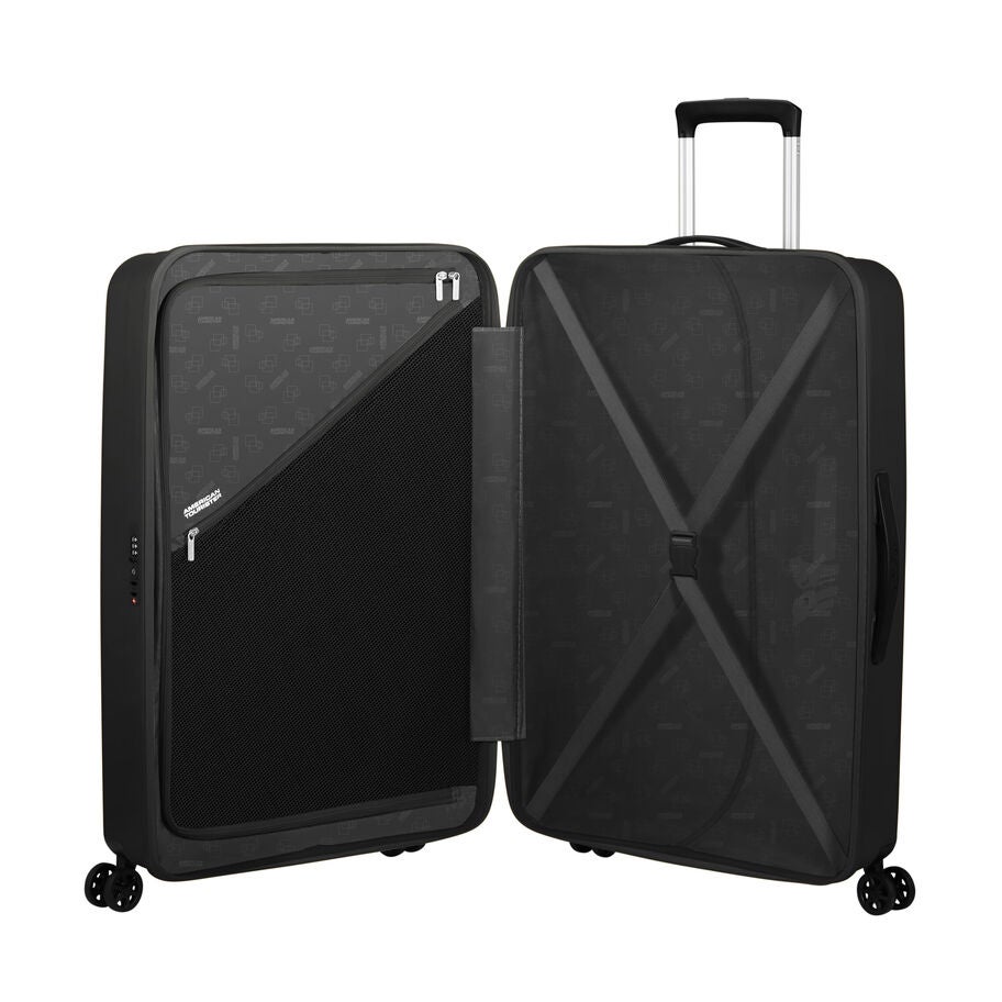 American Tourister Rejoy Spinner Large in the color True Black. image number 1