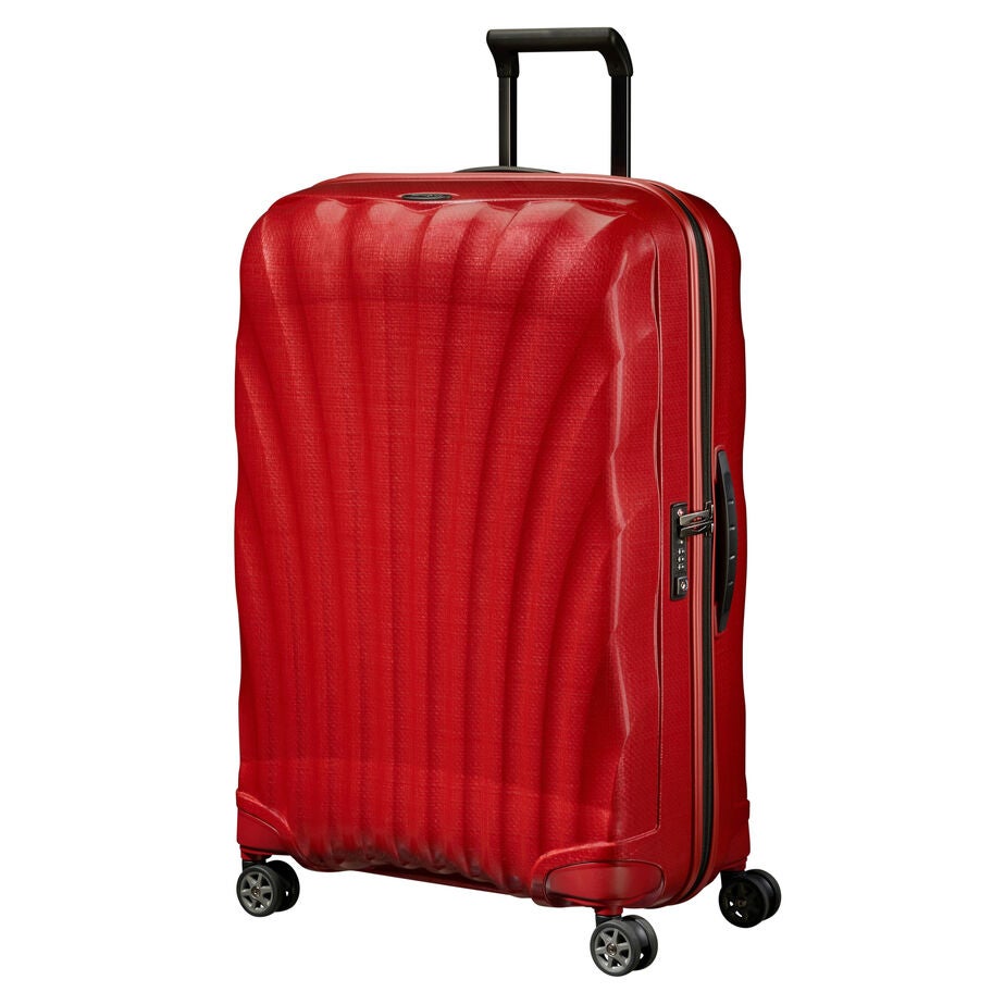Front-View Image of Samsonite Red C-Lite Spinner Large Luggage in 3/4th Angle image number 0
