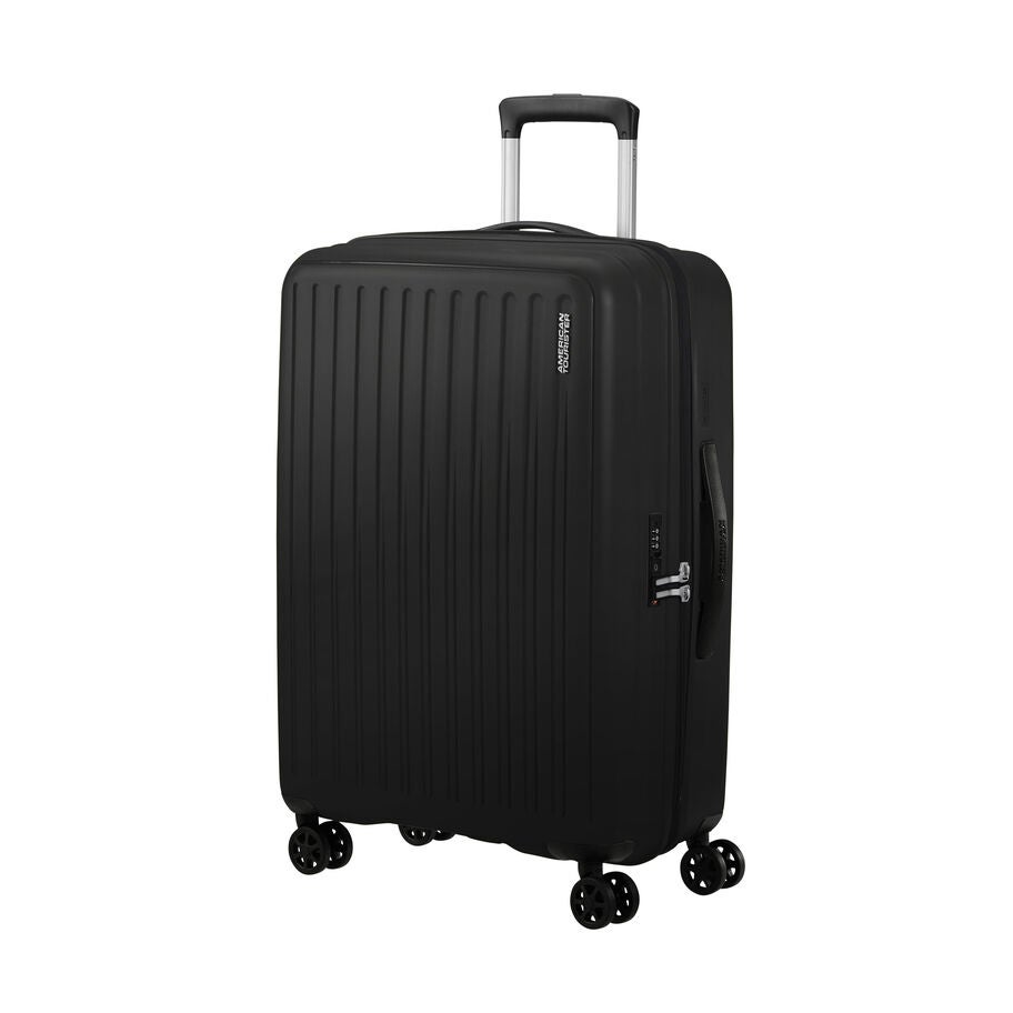American Tourister Rejoy Spinner Medium in the color True Black. image number 0