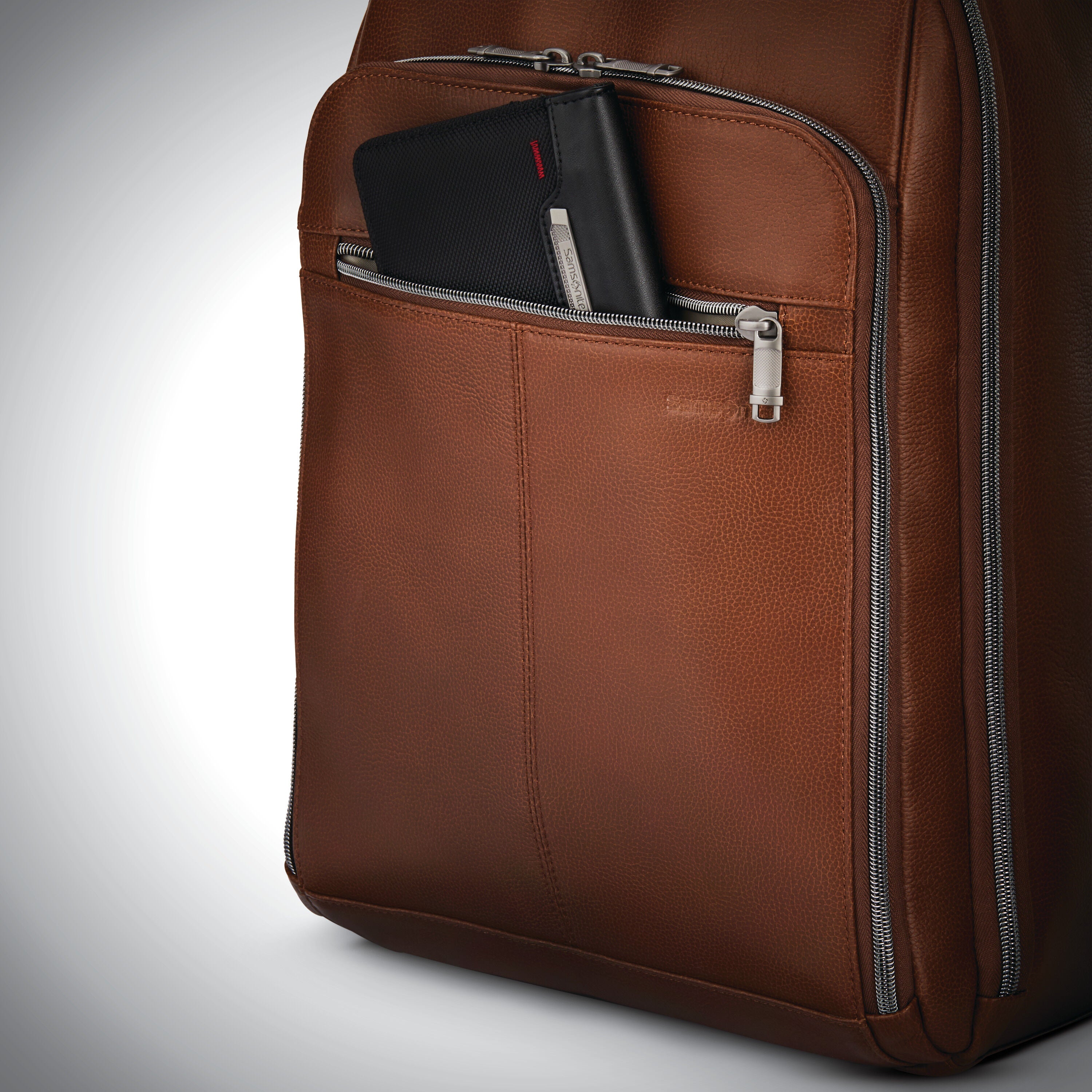 Samsonite mens leather sales classic traditional backpack