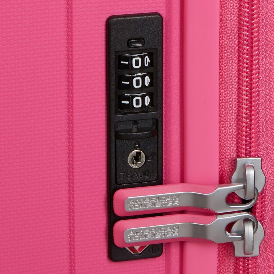 American Tourister Rejoy Spinner Medium in the color Hawaiian Pink. image number 3