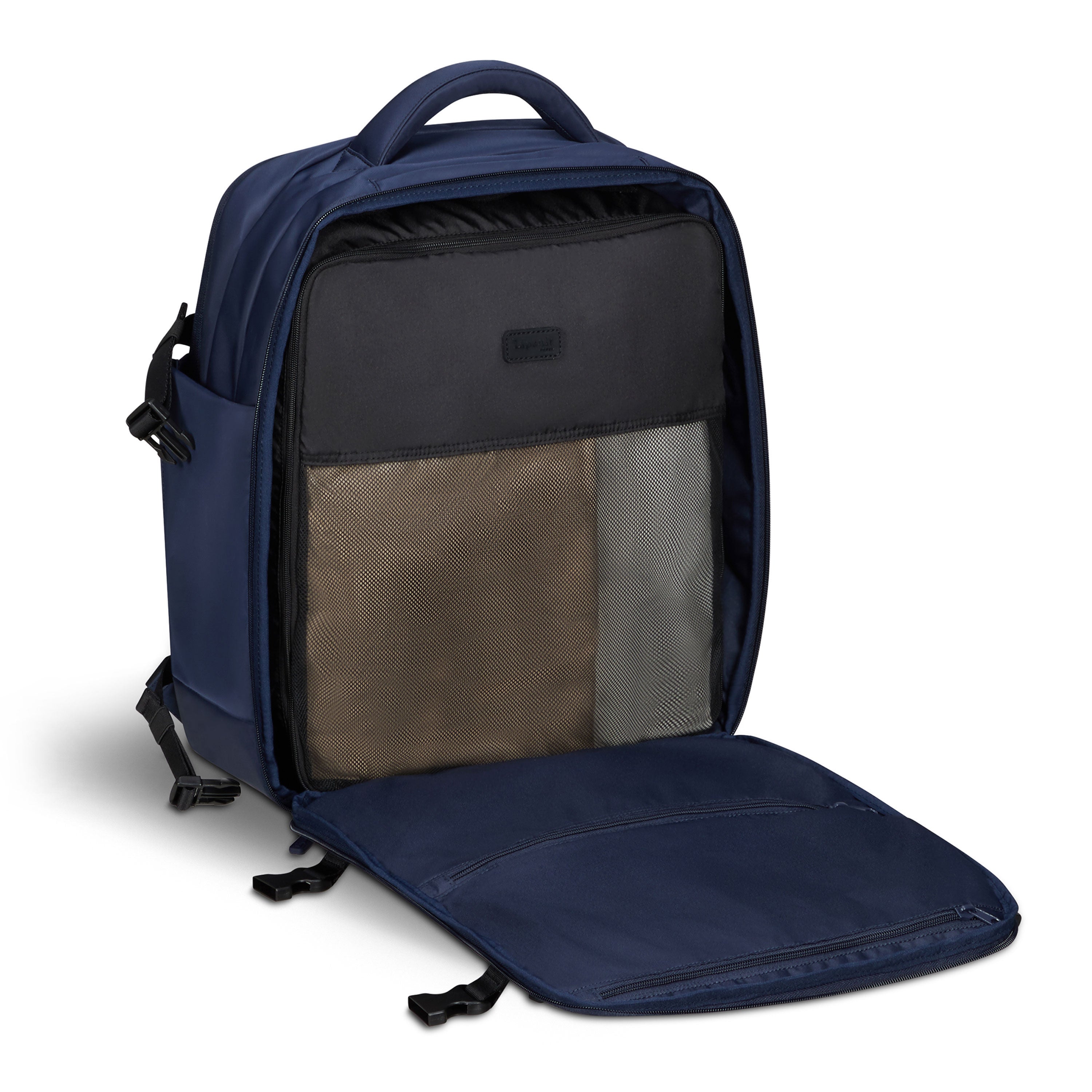 Lipault navy pebbled leather plume elegance backpack Lipault + Plume Elegance Leather Small Backpack main image 2