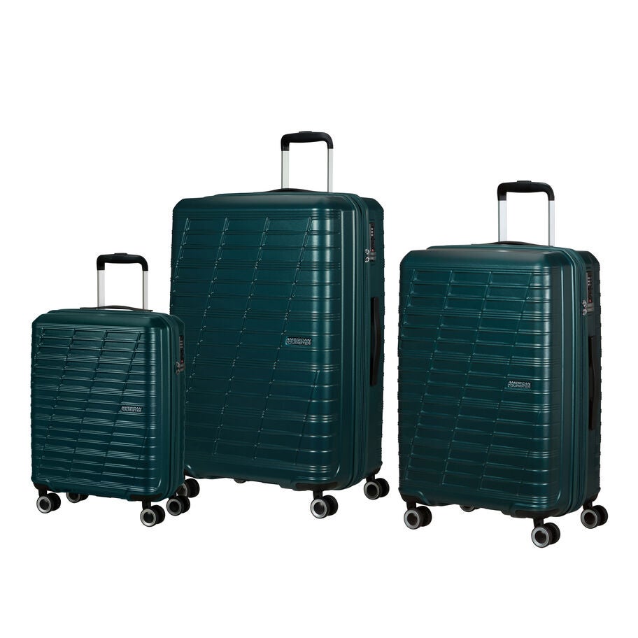 American Tourister Surftime Spinner 3 Piece Set (CO/M/L) in the color Metallic Teal. image number 0