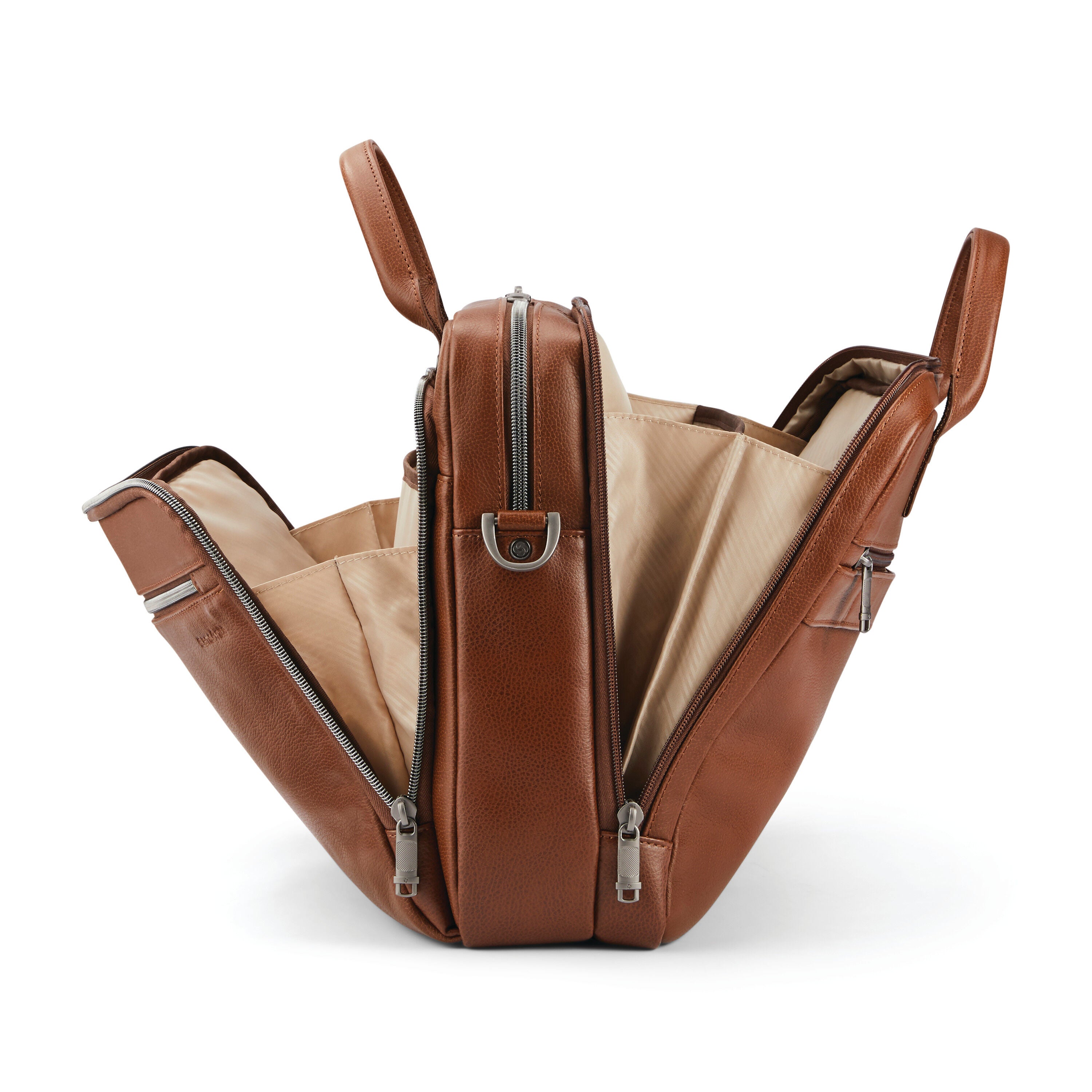 Samsonite leather top toploader laptop briefcase