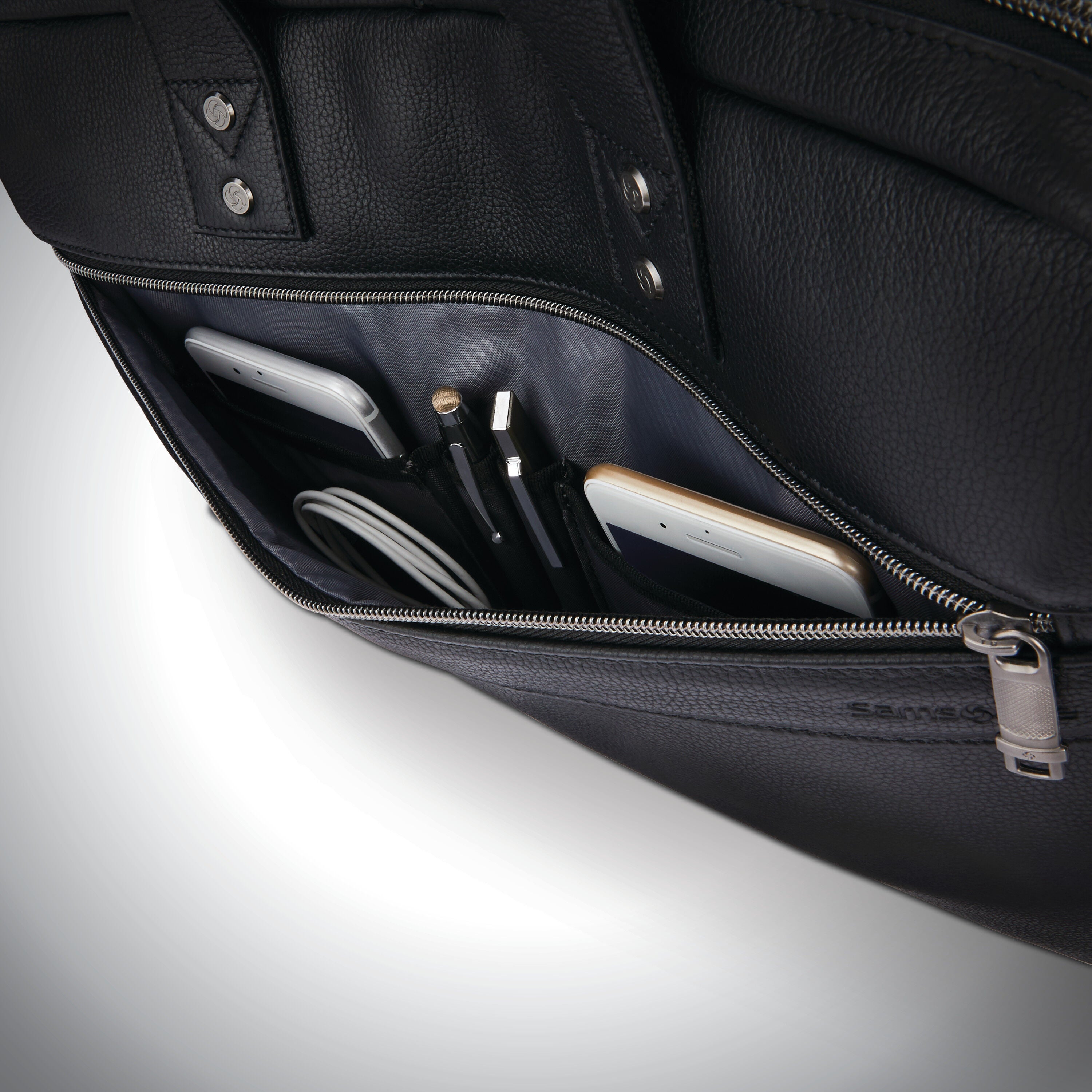 Samsonite leather slim portfolio laptop shop briefcase