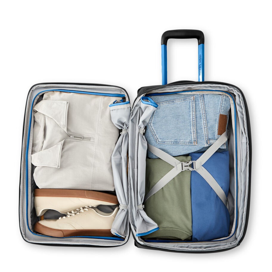 High Sierra Hi-Life Wheeled Duffle (22") in the color Black/Blue. image number 2