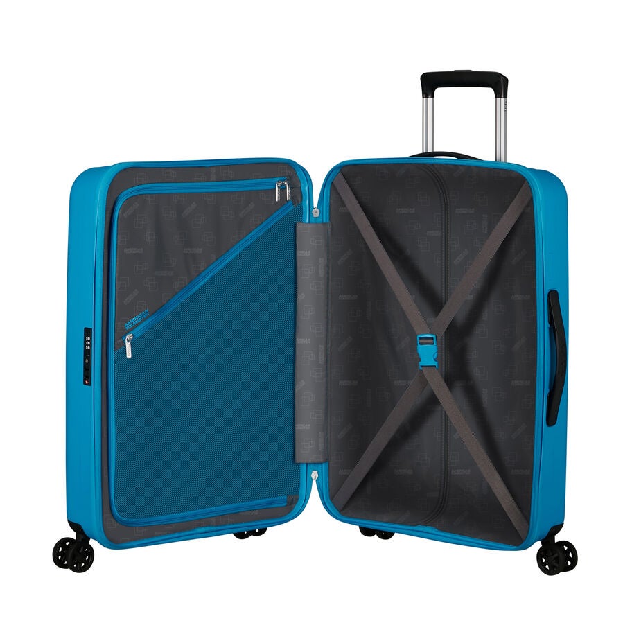 American Tourister Rejoy Spinner Medium in the color Azure Blue. image number 1