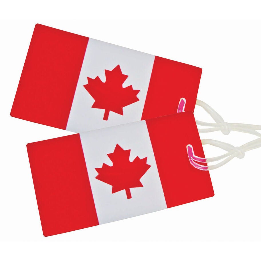 Samsonite 2 Pack Canadian Flag Luggage ID Tags in the color Red/White. image number 0