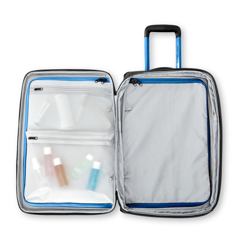 High Sierra Hi-Life Wheeled Duffle (22") in the color Black/Blue. image number 3