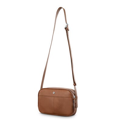 Samsonite Mobile Solution 2 Leather Bandouli&egrave;re RFID in the color Cognac.
