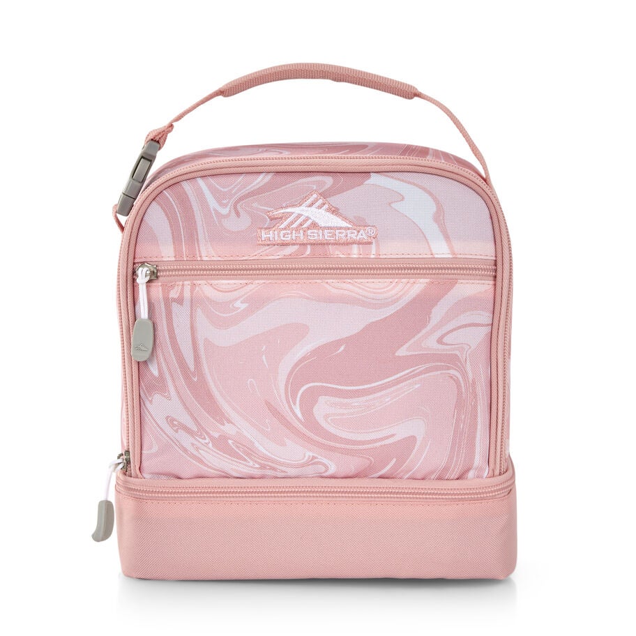 High Sierra Lunch Bags Stacked Compartment Lunch Kit in the color Clearance | Pink Marble/Bubblegum Pink. image number 0