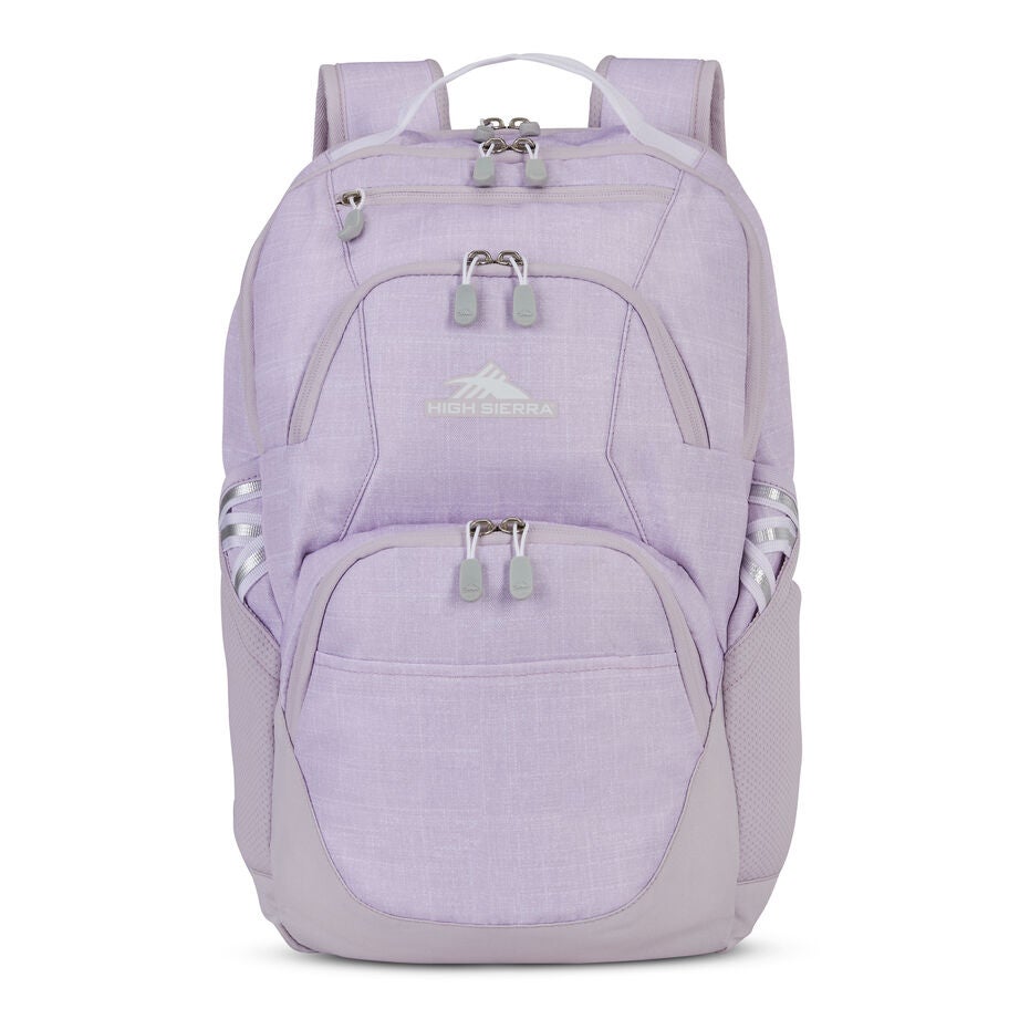 High Sierra BTS Swoop SG Backpack in the color Hushed Orchid Heather. image number 4